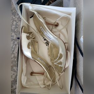 Gold Strappy Manolo Blahnik Heels size 36 or 5.5